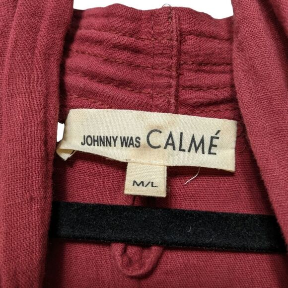 JOHNNY WAS CALME Cotton Gauge Short Kimono Cardigan M/L - Picture 4 of 8
